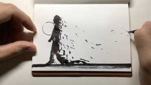 Sketch representing song lyrics "You carry your pocketful of sand". Artist: Jun SungHyun