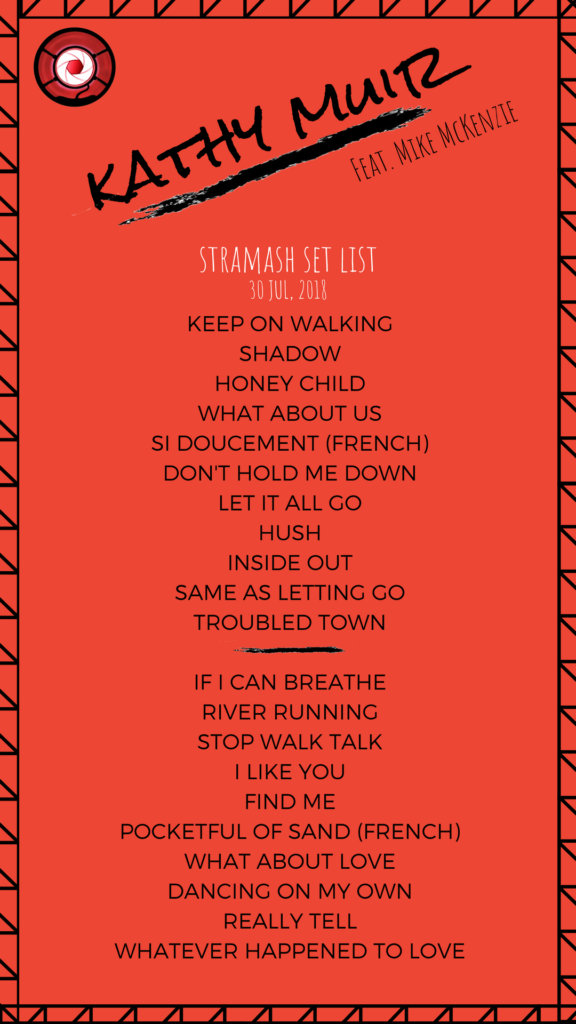 Song Set List for Stramash show