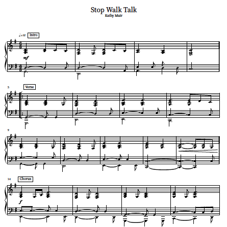Image of sheet music for song Stop Walk Talk